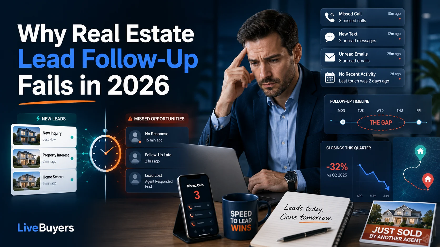 Real estate agent missing a lead follow-up call